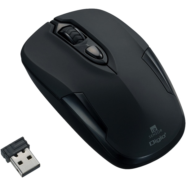 Digio2 無線 静音 3ボタン IR LED マウス ブラック