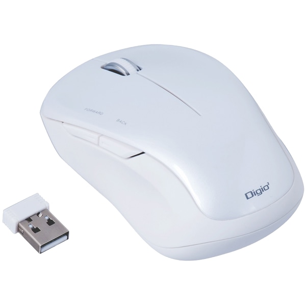 無線 5ボタン BlueLEDマウス ホワイト