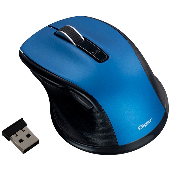 F_line 5ボタンBlueLEDマウス 小型 無線 静音 ブルー