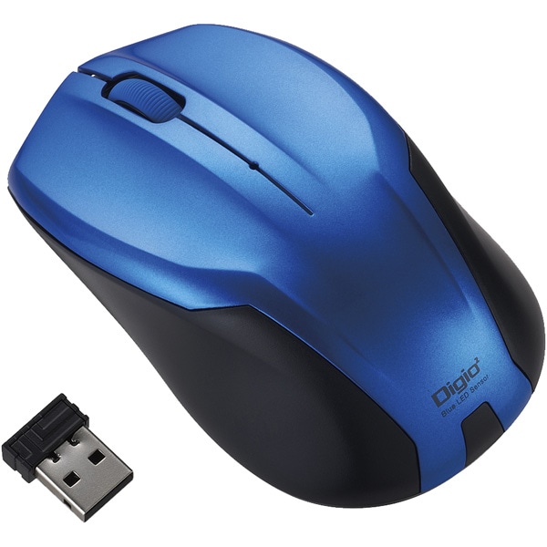 マウス 無線 静音 3ボタン BlueLED ブルー