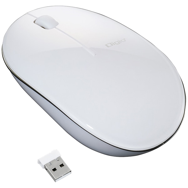 ワイヤレスマウス 3ボタン BlueLED ホワイト