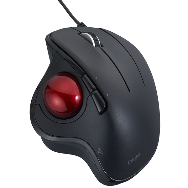 Digio2 トラックボールマウス 角度可変 有線 5ボタン 光学式 ブラック