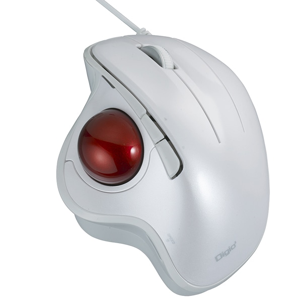 Digio2 トラックボールマウス 角度可変 有線 5ボタン 光学式 ホワイト