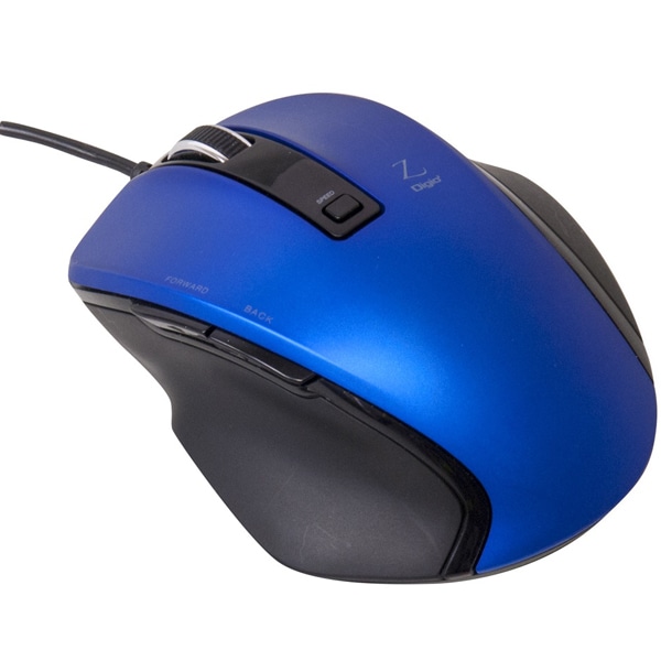 有線マウス 5ボタン BlueLED Sサイズ ブルー