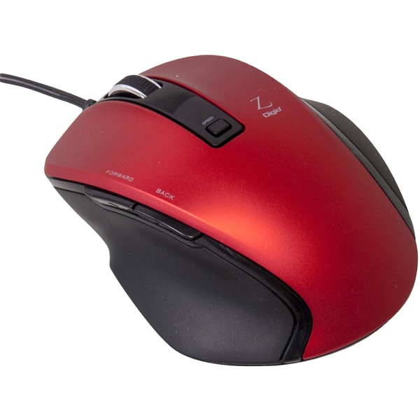 有線マウス 5ボタン BlueLED Sサイズ レッド