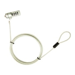 セキュリティロック シルバー 4桁ダイヤル式タイプ （ワイヤー長2m、太さφ4mm）