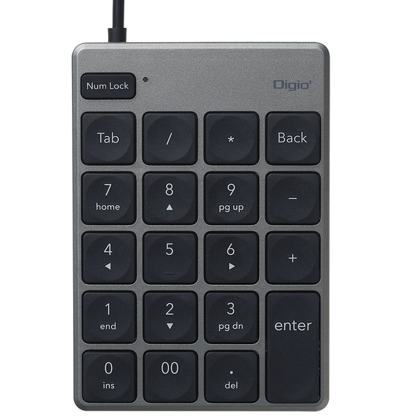 USB有線薄型テンキーボード グレー