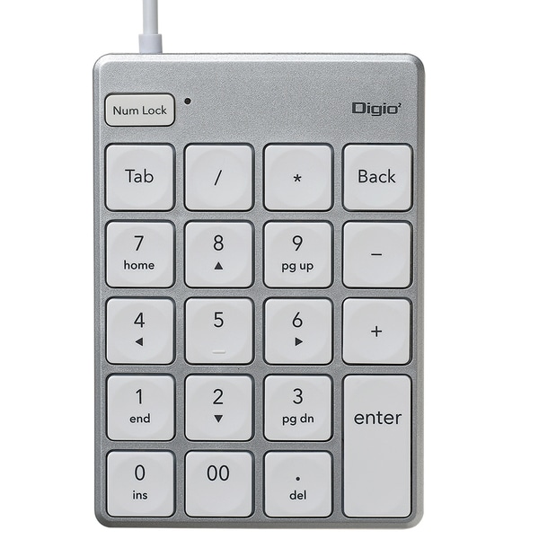 USB有線薄型テンキーボード シルバー