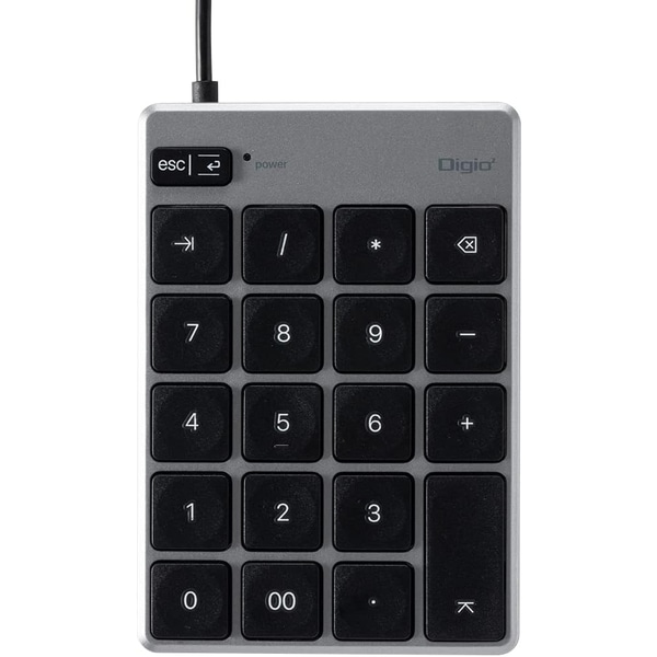 USBテンキーボード 有線 Mac用 薄型 グレーブラック