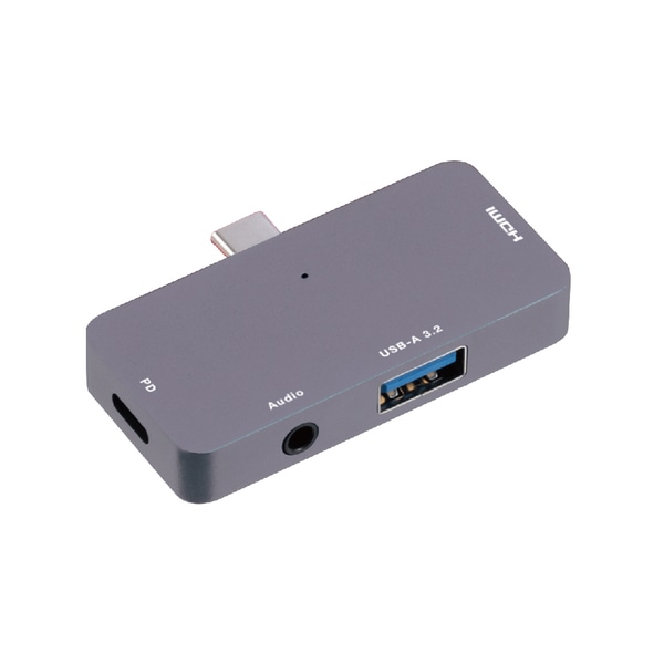 USB Type-Cドッキングステーション Type-C×1 Type-A×1 HDMI×1 3.5mm 4極×1 グレー
