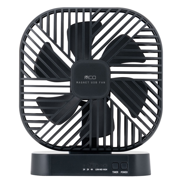 USB扇風機 USB FAN 6枚ブレード採用 マグネット付 軽量スリムサイズ ブラック
