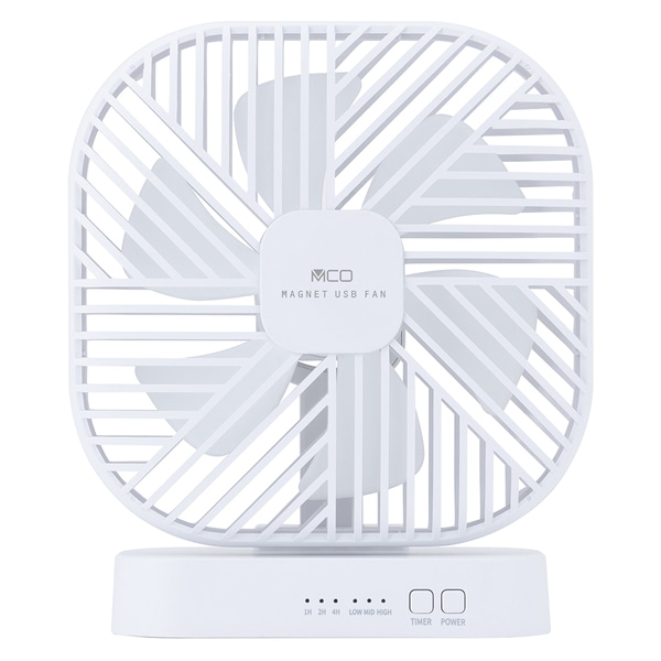 USB扇風機 USB FAN 6枚ブレード採用 マグネット付 軽量スリムサイズ ホワイト