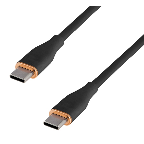 USB Type-Cケーブル やわらかシリコン 絡まりにくい USB PD対応 急速充電 1m ブラック
