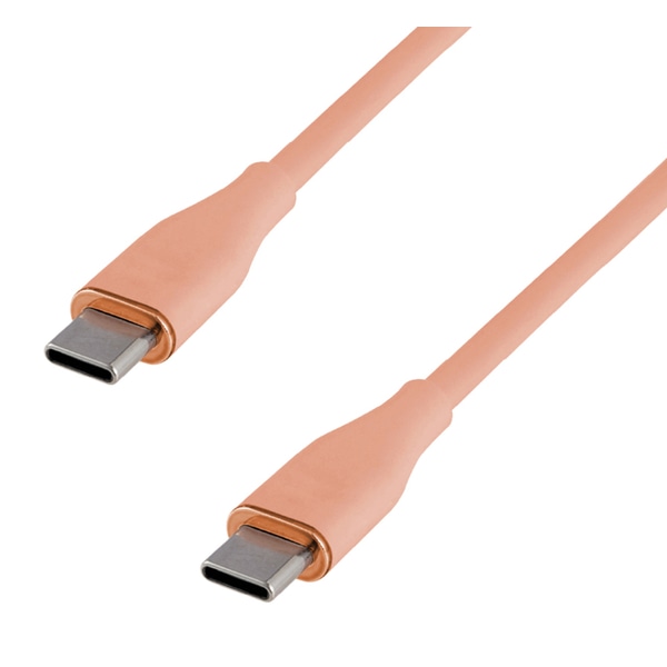 USB Type-Cケーブル やわらかシリコン 絡まりにくい USB PD対応 急速充電 1m ピンク