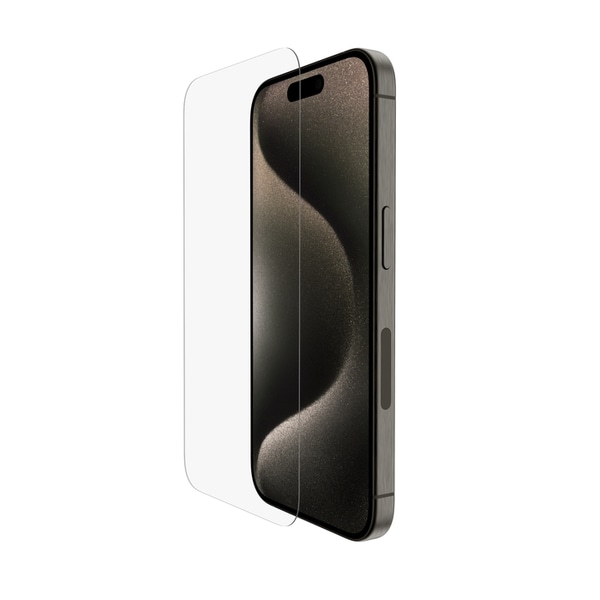 ScreenForce iPhone 15 Pro用 強化ガラス 抗菌画面保護フィルム