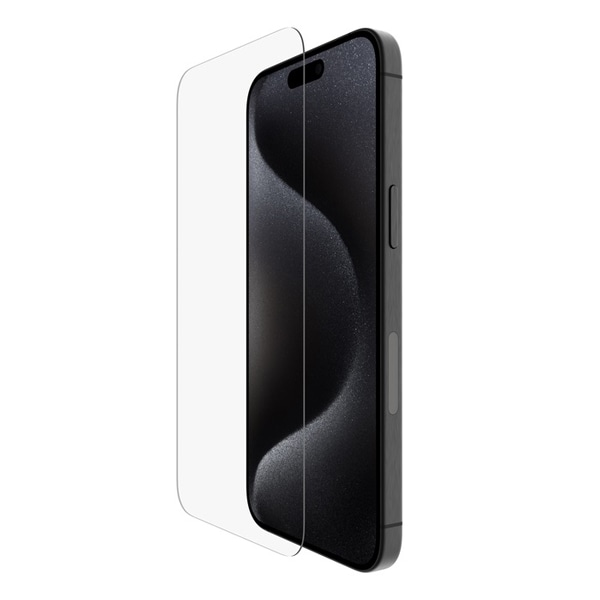SCREENFORCE iPhone 15 Pro Max用 ウルトラガラス + 抗菌 画面保護フィルム
