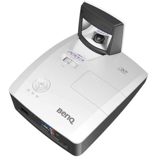 DLP 超短焦点プロジェクター WXGA(1280x800) 3500lm HDMIx2 D-sub15ピンx2 スピーカー10Wx2 壁掛け金具付属 80インチの投影距離約29cm