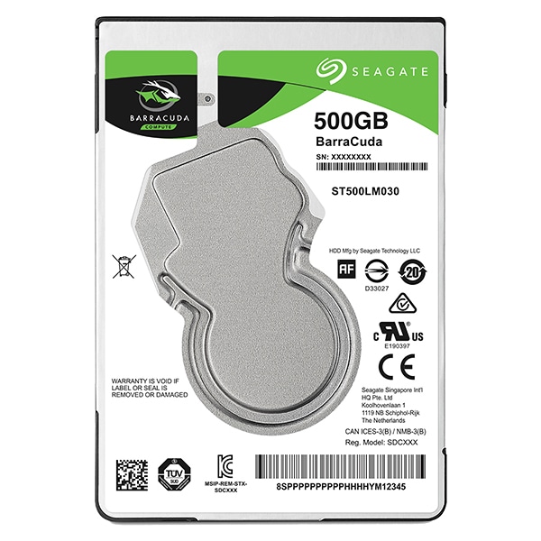 Seagate BarraCuda 2.5 500GB 内蔵HDDハードディスク メーカー2年保証 SATA 6.0Gb/s 128MB 5400rpm ST500LM030