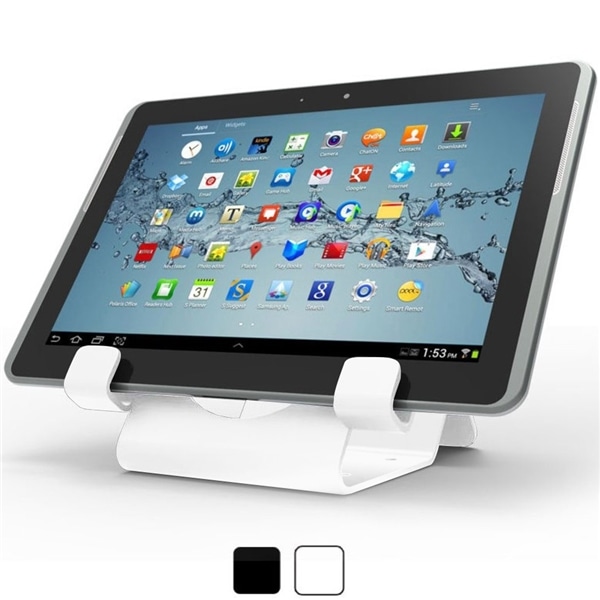iPad 各種タブレットに対応 汎用ベーシックホルダー白 セキュリティスタンド 盗難防止