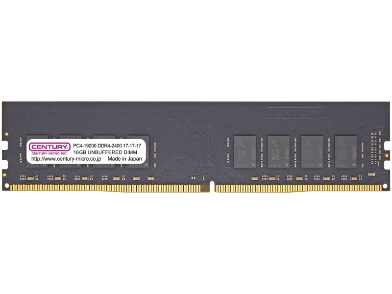 デスクトップ用 PC4-19200/DDR4-2400 288pin Unbuffered_Non-ECC_DIMM 2Rank 1.2v 16GB 日本製