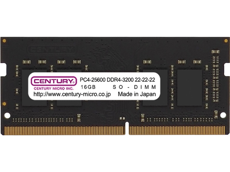 ノート用 PC4-25600/DDR4-3200 32GB kit(16GBx2) 260pin SODIMM 1Rank 1.2v 日本製