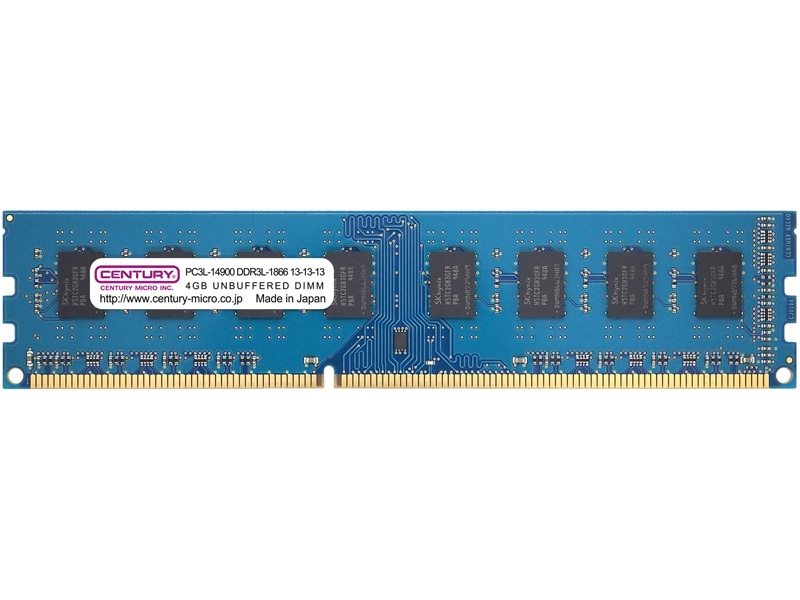 デスクトップ用 PC3L-14900/DDR3L-1866 4GB 240pin UDIMM 1.5V/1.35V共用 日本製