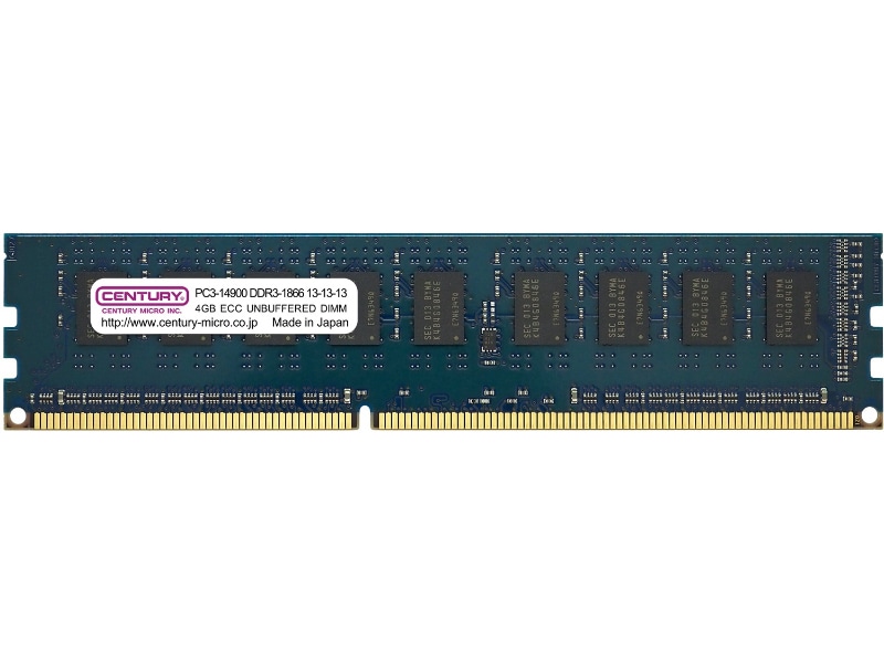 低電圧1.35v サーバー/WS用 PC3-12800/DDR3-1600 4GB 240pin DIMM ECC付 日本製