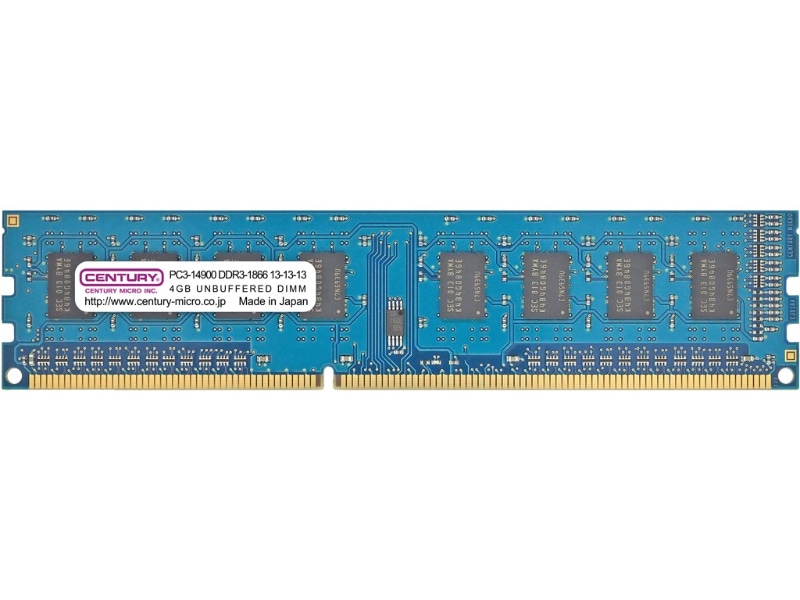 デスクトップ用 PC3-14900/DDR3-1866 4GB 240pin unbuffered DIMM 日本製