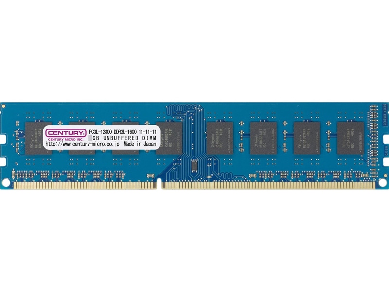 デスクトップ用 PC3L-12800/DDR3L-1600 8GB kit(4GBx2) 240pin UDIMM 1.5/1.35V共用 日本製