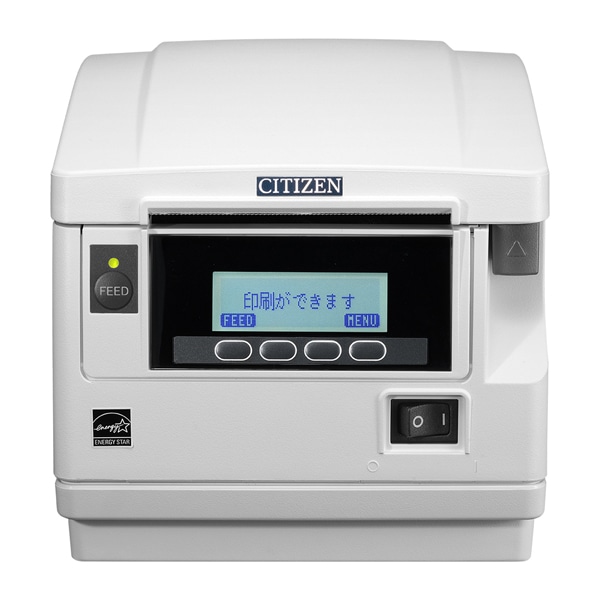 コンパクトラインサーマルプリンター（最大印刷速度500mm/秒、用紙幅58/80mm、USB＋パラレル I/F、ホワイト、用紙セーブ機能、多階調印刷）