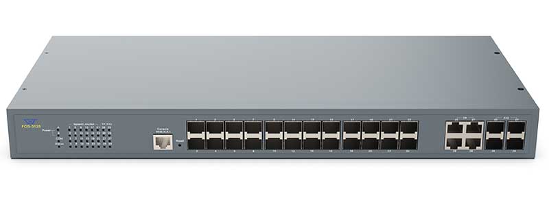 28ポート高密度SFPスロット搭載ギガビットスイッチ