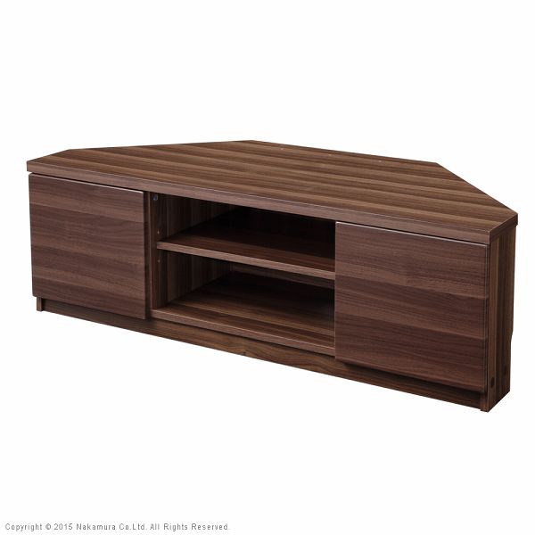 背面収納テレビ台 〔ステラ〕 コーナータイプ ウォールナット