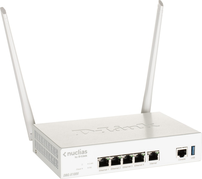 DBG-X1000 Nuclias Cloud対応 UTMファイアウォール Wi-Fi6(11ax)2×2 、10/100/1000BASE-T×5(WAN 1、LAN 4) 外部電源、1Yライセンス付き、リミテッドライフタイム保証
