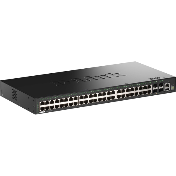DGS-1530-52 ギガビットL2スタッカブルスマートマネージドスイッチ、10/100/1000BASE-Tポート×48、10G SFP+スロット×4、リミテッドライフタイム保証対象