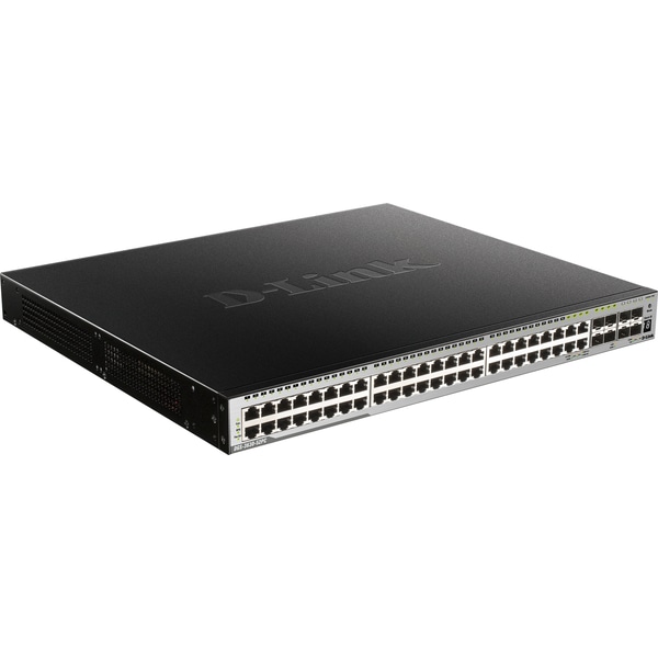 ギガビットL3スタッカブルスイッチ、PoE+対応（最大370W給電）、10/100/1000BASE-Tポート×48（SFPコンボスロット×4）、10G SFP+スロット×4、エンハンスドイメージ（EI）