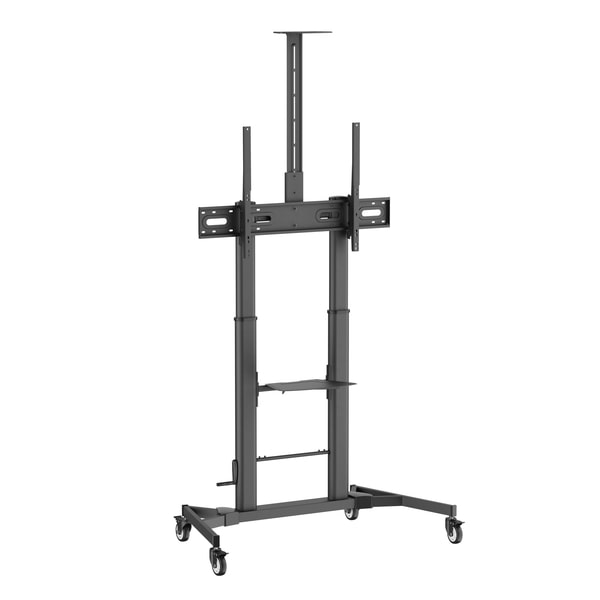 ディスプレイ・テレビスタンド キャスター付き 移動式 65～100型対応 ハンドルで無段階高さ調整可能 チルト 会議室/オフィス/業務用/店頭/展示会/教室/文教