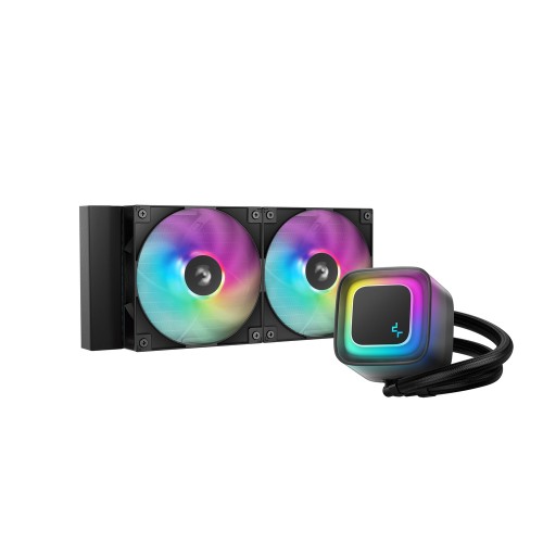 LE240 V2/240mm水冷CPUクーラー/ブラック/フロスト仕上げのポンプヘッド/PWM制御ウォーターポンプ/ARGBファン/Intel LGA1851/1700/1200/1151/1150/1155/AMD AM5/AM4