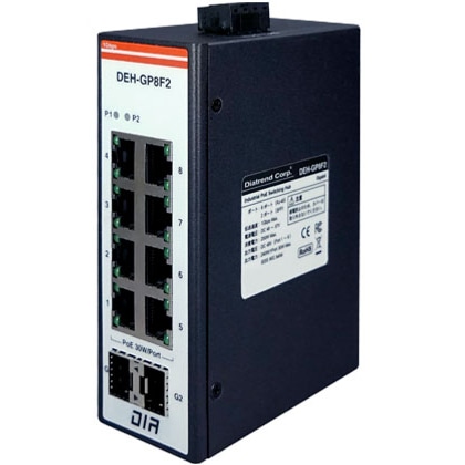 産業用PoEスイッチングハブ ギガビットタイプ 8ポート+SFP2ポート<SFPモジュール付>