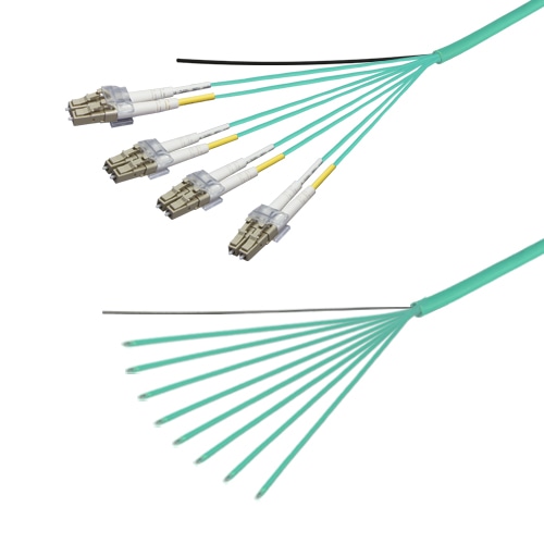 光ファイバーケーブル (OM3マルチモード/LC-コネクタなし/屋内/8芯) 10m