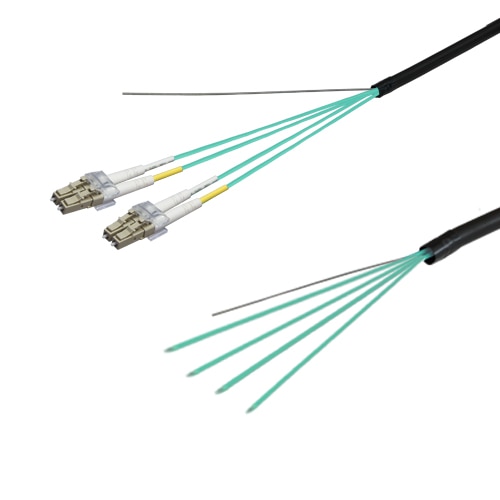 光ファイバーケーブル (OM3マルチモード/LC-コネクタなし/屋外用(補強)LAPシース/4芯)【3m】