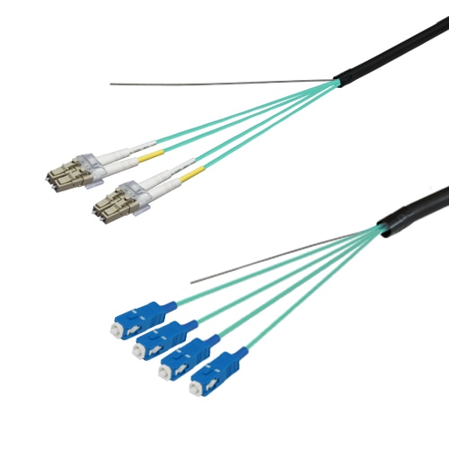 光ファイバーケーブル (OM3マルチモード/LC-SC/屋外用(補強)LAPシース/4芯)【15m】