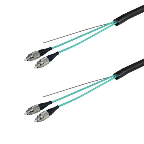 光ファイバーケーブル (OM3マルチモード/FC-FC/屋外用(補強)LAPシース/2芯)【2m】