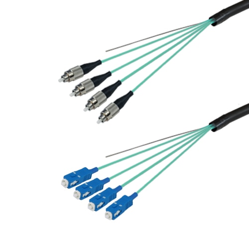 光ファイバーケーブル (OM3マルチモード/SC-FC/屋外用(補強)LAPシース/4芯)【2m】