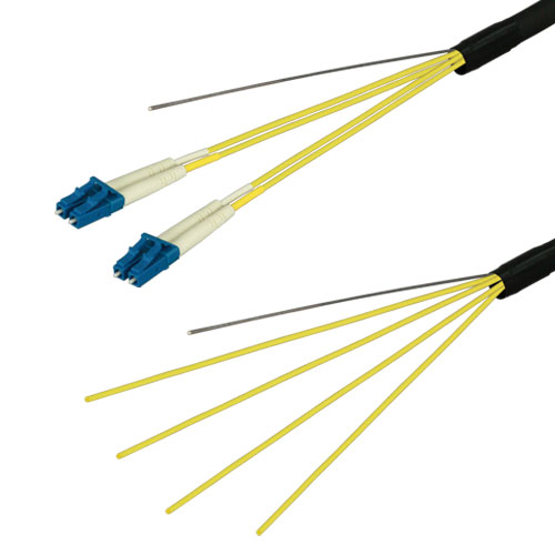 光ファイバーケーブル (シングルモード/LC-コネクタなし/屋外用(補強)LAPシース/4芯)【25m】