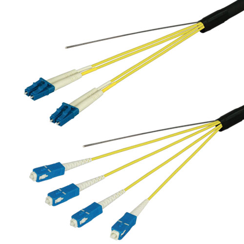 光ファイバーケーブル (シングルモード/LC-SC/屋外用(補強)LAPシース/4芯)【5m】