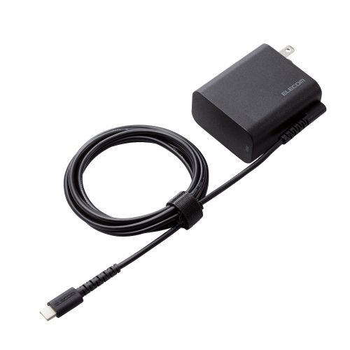 ノートPC用ACアダプター/Type-C/USB Power Delivery対応/45W/ケーブル一体型/1.8m/ブラック