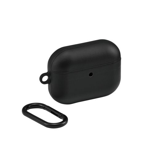 AirPods Pro 3対応ソフトレザーケース/カラビナ付き/ブラック