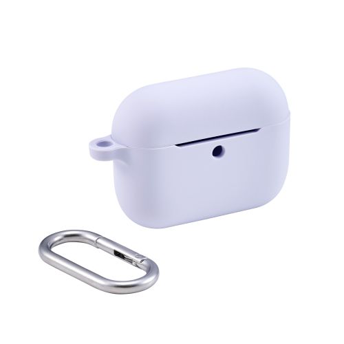 AirPods Pro 3対応シリコンケース/カラビナ付/パープル