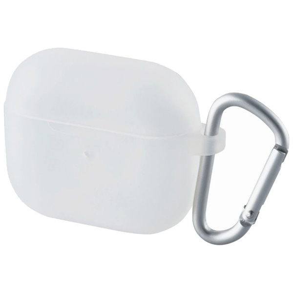 AirPods 第3世代対応アクセサリ/シリコンケース/カラビナ付き/クリア