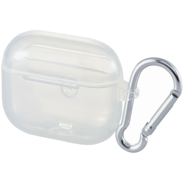 AirPods 第3世代対応アクセサリ/ソフトケース/カラビナ付き/クリア
